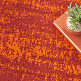 Nourison Essentials Indoor/Outdoor Red 5' x Square Area Rug, Easy Cleaning, Non Shedding, Bed Room, Living Room, Dining Room, Backyard, Deck, Patio (5 Square)