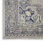 Nourison Tranquil Persian Grey/Navy 2' x 4' Area -Rug, Easy -Cleaning, Non Shedding, Bed Room, Living Room, Dining Room, Kitchen (2x4)