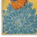 Nourison Allur Yellow Multicolor 5'3" x 7'3" Area Rug, Modern, Floral, Bed Room, Living Room, Dining Room, Kitchen, Easy Cleaning, Non Shedding, (5' x 7')