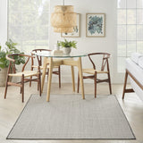 Nourison Courtyard 48" x 72" Fabric Indoor/Outdoor Rug in Ivory Charcoal