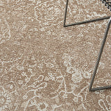 Nourison Damask Farmhouse Beige Ivory 3'6" x 5'6" Area Rug, Easy Cleaning, Non Shedding, Bed Room, Living Room, Dining Room, Kitchen (4x6)