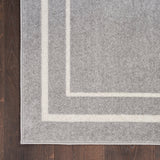 Nourison Essentials 60" Square Contemporary Indoor/Outdoor Rug in Gray/Ivory