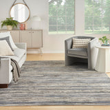 Nourison Serenity Home Abstract Ivory Grey Blue 5'3" x 7'3" Area -rug, Easy -cleaning, Non Shedding, Bed Room, Living Room, Dining Room, Backyard, Deck, Patio (5x7)