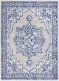 Nourison Whimsicle Traditional Grey Blue 6' x 9' Area Rug, Easy Cleaning, Non Shedding, Bed Room, Living Room, Dining Room, Kitchen (6x9)