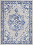 Nourison Whimsicle Traditional Grey Blue 4' x 6' Area Rug, Easy Cleaning, Non Shedding, Bed Room, Living Room, Dining Room, Kitchen (4x6)