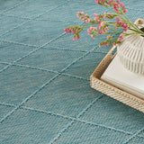 Nourison Practical Solutions Indoor/Outdoor Aqua 5' x 7' Area Rug, Easy Cleaning, Non Shedding, Bed Room, Living Room, Dining Room, Backyard, Deck, Patio (5x7)