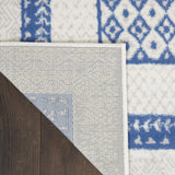Nourison Whimsicle Geometric Ivory Blue 4' x 6' Area Rug, Easy Cleaning, Non Shedding, Bed Room, Living Room, Dining Room, Kitchen (4x6)