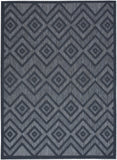Nourison Versatile Indoor/Outdoor Navy Blue 5' x 7' Area Rug, Easy Cleaning, Non Shedding, Bed Room, Living Room, Dining Room, Deck, Backyard, Patio, High Traffic Area (5x7)