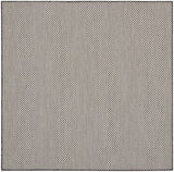 Nourison Courtyard Indoor/Outdoor Ivory/Charcoal 5' x Square Area Rug, Easy Cleaning, Non Shedding, Bed Room, Living Room, Dining Room, Backyard, Deck, Patio (5 Square)