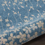 Nourison Tranquil Floral Turquoise 2' x 4' Area Rug, Easy Cleaning, Non Shedding, Bed Room, Living Room, Dining Room, Kitchen (2x4)