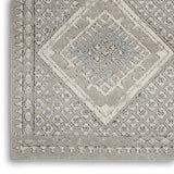 Nourison Concerto Vintage Grey/Ivory/Blue 3'9" x 5'9" Area -Rug, Easy -Cleaning, Non Shedding, Bed Room, Living Room, Dining Room, Kitchen (4x6)