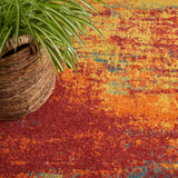 Nourison Essentials Indoor/Outdoor Flame 4' x 6' Area -Rug, Easy -Cleaning, Non Shedding, Bed Room, Living Room, Dining Room, Backyard, Deck, Patio (4x6)