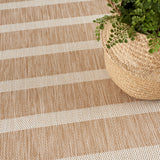 Nourison Positano Indoor/Outdoor Beige Ivory 5' x 7' Area Rug, Easy Cleaning, Non Shedding, Bed Room, Living Room, Dining Room, Deck, Backyard, Patio (5x7)