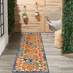 Nourison Aloha Indoor/Outdoor Multicolor 2'3" x 10' Area Rug, Transitional, French Country, Easy Cleaning, Non Shedding, Bed Room, Kitchen, Living Room, Deck, Backyard, (10' x Runner)