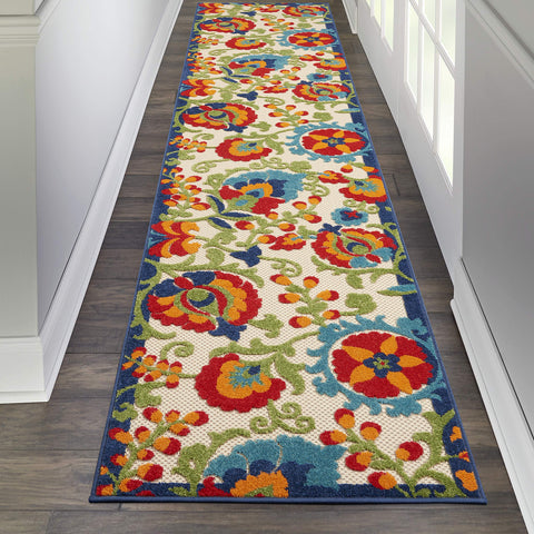 Nourison Aloha 2'3" x 10' Multicolor Outdoor Indoor/Outdoor Rug