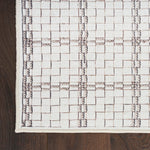 Nourison Washables Geometric Ivory 2'2" x 10' Area -Rug, Easy -Cleaning, Non Shedding, Bed Room, Living Room, Dining Room, Kitchen (2x10)