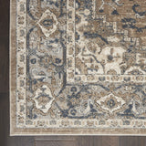 Nourison Concerto Traditional Beige Grey 4' x Square Area -Rug, Easy -Cleaning, Non Shedding, Bed Room, Living Room, Dining Room, Kitchen (4 Square)