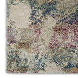 Nourison Fusion Artistic Cream/Multi 2'2" x 7'6" Area-Rug, Easy-Cleaning, Non Shedding, Bed Room, Living Room, Dining Room, Kitchen (2x7)