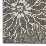 Nourison Passion Charcoal/Blue 6'7" x 9'6" Area Rug, Floral, Farmhouse, Easy Cleaning, Non Shedding, Bed Room, Living Room, Dining Room, Kitchen, (7' x 10')