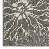 Nourison Passion Charcoal/Blue 6'7" x 9'6" Area Rug, Floral, Farmhouse, Easy Cleaning, Non Shedding, Bed Room, Living Room, Dining Room, Kitchen, (7' x 10')