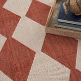 Nourison Positano Indoor/Outdoor Terracotta 5' x 7' Area Rug, Easy Cleaning, Non Shedding, Bed Room, Living Room, Dining Room, Backyard, Deck, Patio (5x7)