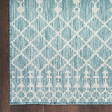 Nourison Positano Indoor/Outdoor Aqua 5' x 7' Area Rug, Easy Cleaning, Non Shedding, Bed Room, Living Room, Dining Room, Deck, Backyard, Patio (5x7)