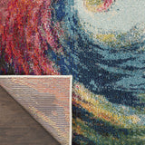 Nourison Celestial Multicolor Wave 3' x 5' Area Rug, Abstract, Spiral, Bed Room, Living Room, Dining Room, Kitchen, Easy Cleaning, Non Shedding (3x5)