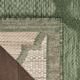 Nourison Easy Care Indoor/Outdoor Green 5' x 7' Area Rug, Easy Cleaning, Non Shedding, Bed Room, Living Room, Dining Room, Backyard, Deck, Patio (5x7)