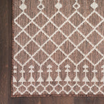 Nourison Positano 4' x 6' Indoor/Outdoor Area Rug, Brown, Modern, Geometric Pattern, Easy Cleaning, Non Shedding, Bedroom, Living Room, Dining Room, Deck, Backyard, Patio