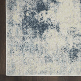 Nourison Trance Abstract Ivory Blue 3'11" x 5'11" Area -Rug, Easy -Cleaning, Non Shedding, Bed Room, Living Room, Dining Room, Kitchen (4x6)