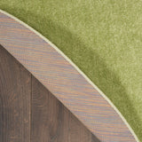 Nourison Essentials Indoor/Outdoor Green 6' x Round Area Rug, Easy Cleaning, Non Shedding, Bed Room, Living Room, Dining Room, Backyard, Deck, Patio (6 Round)