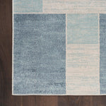 Nourison Astra Machine Washable Mid-Century Modern Blue Ivory 2'2" x 4' Area -Rug, Easy -Cleaning, Non Shedding, Bed Room, Living Room, Dining Room, Kitchen (2x4)