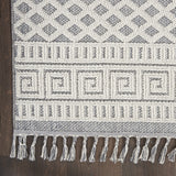 Nourison Elwood Ivory/Slate 4' x 6'2" Area Rug, Modern, Moroccan, Easy Clean, Non Shedding, Bed Room, Living Room, Dining Room, Kitchen, (4' x 6')