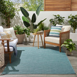 Nourison Practical Solutions Indoor/Outdoor Aqua 4' x 6' Area Rug, Easy Cleaning, Non Shedding, Bed Room, Living Room, Dining Room, Backyard, Deck, Patio (4x6)