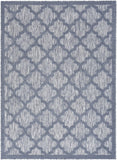 Nourison Easy Care Moroccan Denim Blue 4' x 6' Area-Rug, Trellis, Easy-Cleaning, Non Shedding, Bed Room, Living Room, Dining Room, Backyard, Deck, Patio (4x6)