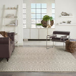 Nourison Positano Indoor/Outdoor Light Grey 9' x 12' Area Rug, Easy Cleaning, Non Shedding, Bed Room, Living Room, Dining Room, Backyard, Deck, Patio (9x12)