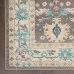 Nourison Tranquil Persian Grey/Pink 4' x 6' Area-Rug, Easy-Cleaning, Non Shedding, Bed Room, Living Room, Dining Room, Kitchen (4x6)