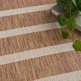 Nourison Positano Indoor/Outdoor Jute Ivory 4' x 6' Area Rug, Easy Clean, Non Shedding, Bedroom, Living Room, Dining Room, Deck, Backyard, Patio