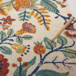 Nourison Allur Floral Ivory Multicolor 5'3" x 7'3" Area -Rug, Easy -Cleaning, Non Shedding, Bed Room, Living Room, Dining Room, Kitchen (5x7)" }