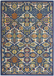 Nourison Allur Contemporary Navy Multicolor 4' x 6' Area -rug, Easy -cleaning, Non Shedding, Bed Room, Living Room, Dining Room, Kitchen (4x6)