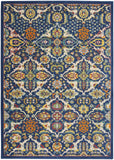 Nourison Allur Contemporary Navy Multicolor 4' x 6' Area -rug, Easy -cleaning, Non Shedding, Bed Room, Living Room, Dining Room, Kitchen (4x6)