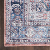 Nourison Brilliance Machine Washable Traditional Vintage Blue/Multi 4' x 6' Area -Rug, Easy -Cleaning, Non Shedding, Bed Room, Living Room, Dining Room, Kitchen (4x6)