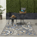 Nourison Aloha Indoor/Outdoor Floral Grey/Multi 3'6" x 5'6" Area Rug (4' x 6'), 3'6"X5'6",