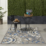 Nourison Aloha Indoor/Outdoor Floral Grey/Multi 3'6" x 5'6" Area Rug (4' x 6'), 3'6"X5'6",