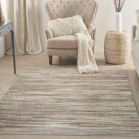 Nourison Elation Abstract Ivory Grey 5'3" x 7'3" Area -Rug, Easy -Cleaning, Non Shedding, Bed Room, Living Room, Dining Room, Kitchen (5x7)