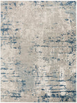 Nourison Concerto Distressed Ivory Grey Blue 7'10" x 9'10" Area_Rug, Easy-Cleaning, Non Shedding, Bed Room, Living Room, Dining Room, Kitchen (8x10)