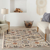 Nourison Home Allur All-over design Beige 4' x 6' Area -Rug, Easy -Cleaning, Non Shedding, Bed Room, Living Room, Dining Room, Kitchen (4x6)