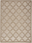 Nourison Easy Care Moroccan Natural Beige 5' x 7' Area Rug, Trellis, Easy Cleaning, Non Shedding, Bed Room, Living Room, Dining Room, Backyard, Deck, Patio (5x7)