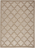 Nourison Easy Care Moroccan Natural Beige 5' x 7' Area Rug, Trellis, Easy Cleaning, Non Shedding, Bed Room, Living Room, Dining Room, Backyard, Deck, Patio (5x7)