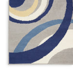 Nourison Grafix Geometric Grey 3'9" x 5'9" Area -Rug, Easy -Cleaning, Non Shedding, Bed Room, Living Room, Dining Room, Kitchen (4x6)